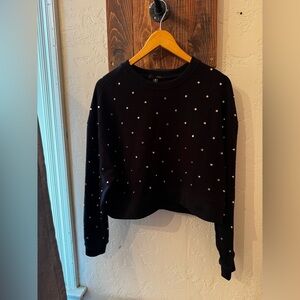 Aqua Black Sweatshirt with studs